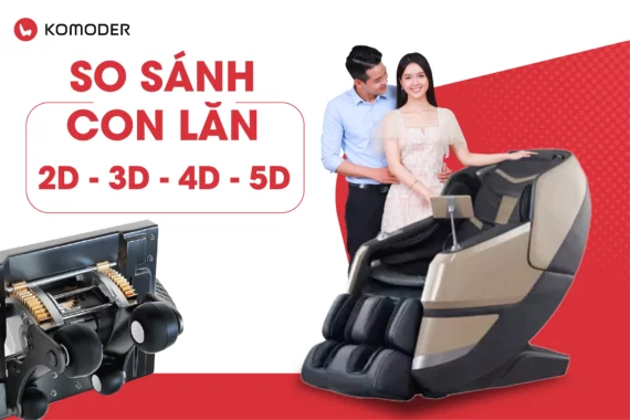 So sánh con lăn 2D, 3D, 4D, 5D trên ghế massage toàn thân