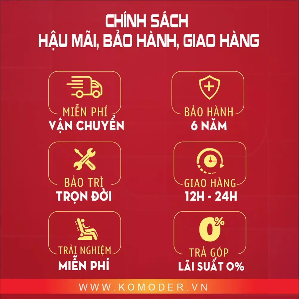 Quyền lợi khi mua ghế massage toàn thân Komoder Hà Nội